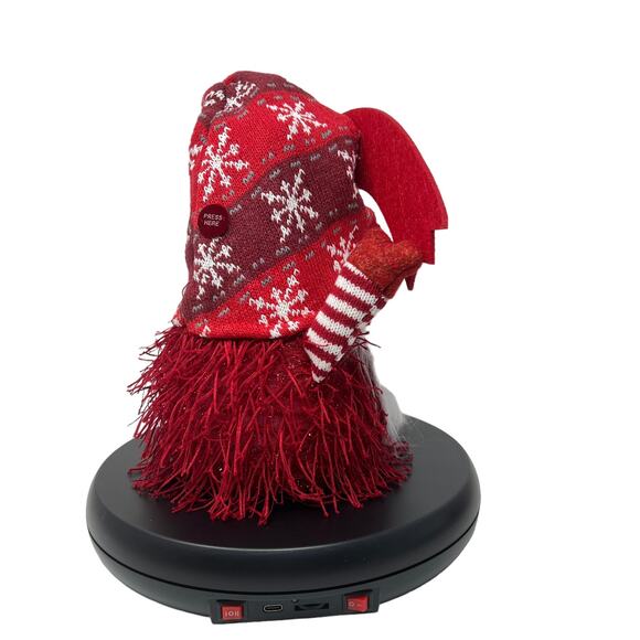 Merry Christmas Santa Gnome Lighted Sings Shakes Hat New In Box - Picture 13 of 16